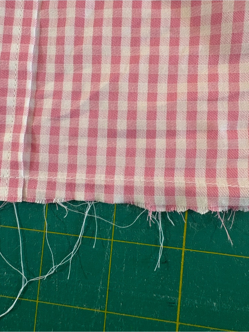 Upcycled pink and white gingham ruffle collar blouse - Picture 5 of 6